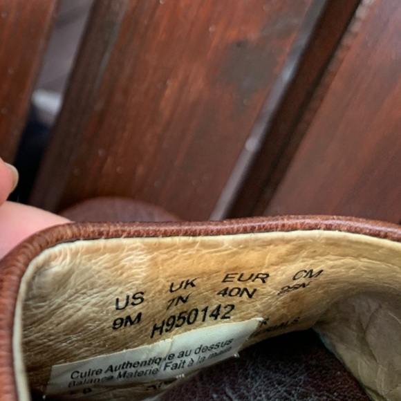 HushPuppies brown soft real leather platform wedges sandals turqoise stones US 9 - Picture 7 of 8